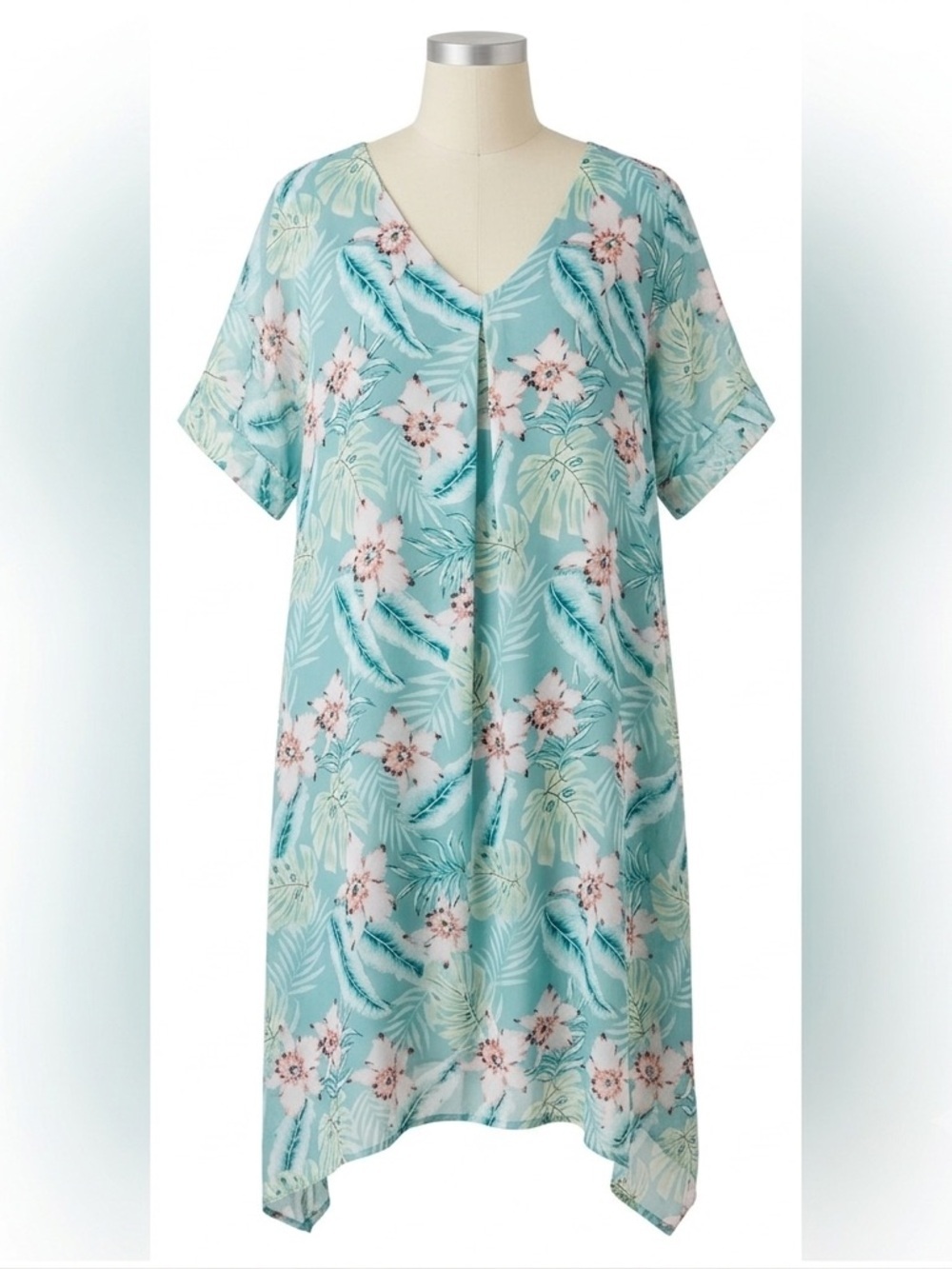 Lara Guidotti Silk Blend Floral Midi Shift Dress 1X Made in Italy